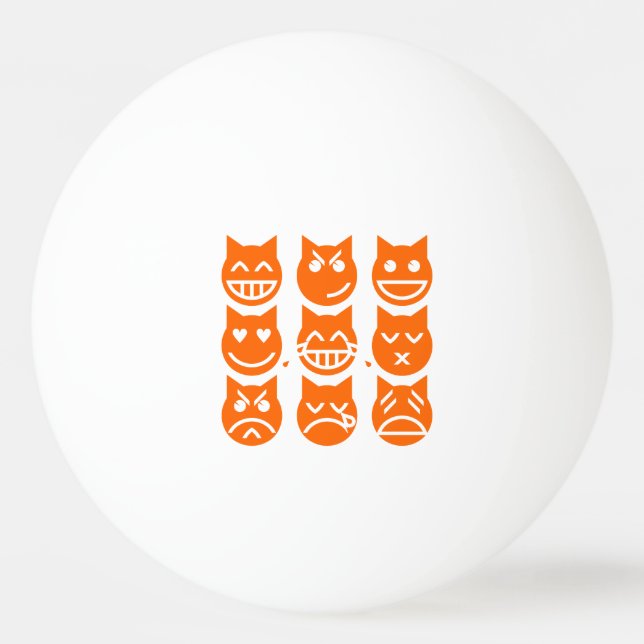 The 9 Lives of the Emoji Cat Ping Pong Ball (Front)