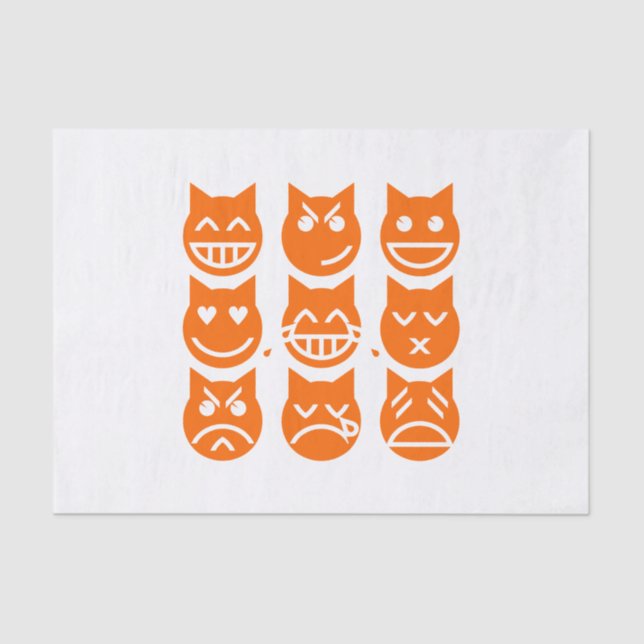 The 9 Lives of the Emoji Cat Tissue Paper (Front)
