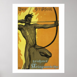 The 9th arrow, Austrian art nouveau world war I Poster