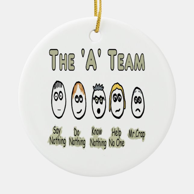 The 'A' Team Project Management Ceramic Ornament (Front)