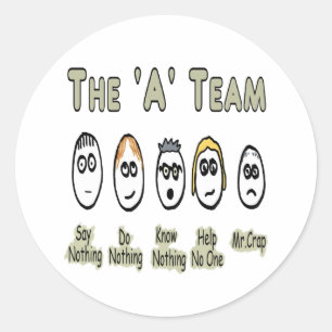 The 'A' Team Project Management Classic Round Sticker