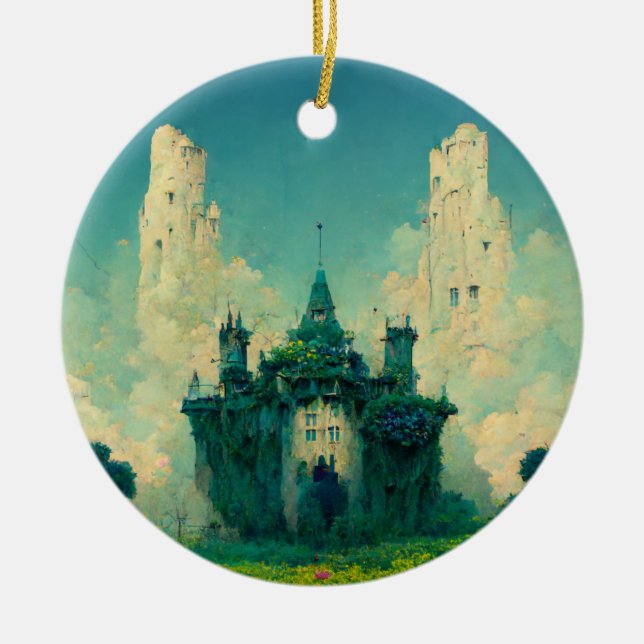 The Abandoned Chateau Fantasy Sci-Fi Ceramic Ornament (Front)