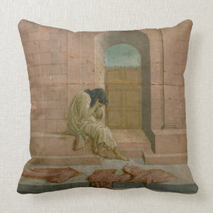 The Abandoned (oil on panel) Cushion