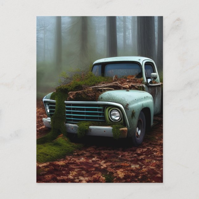 The Abandoned Truck Digital Art Postcard (Front)