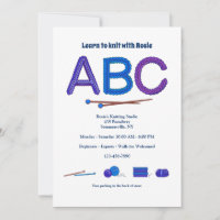 The ABC of Knitting Invitation