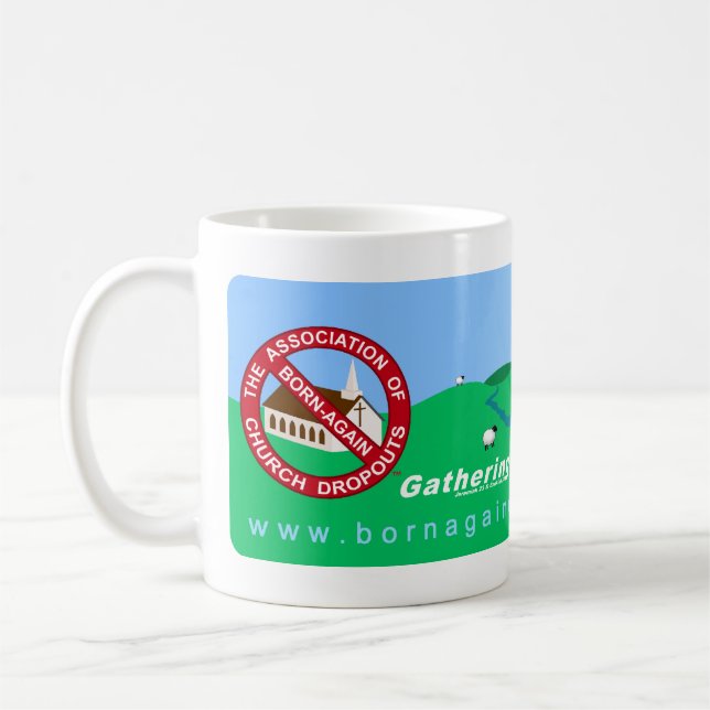 The ABCD Banner on white mug (Left)