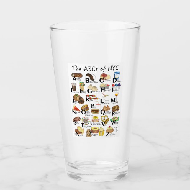 The ABCs of NYC Classic New York City Foods Glass (Front)