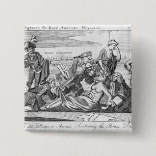 The Able Doctor, or America Swallowing 15 Cm Square Badge