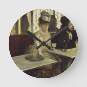The Absinthe Drinker or L’Absinthe by Edgar Dega Round Clock