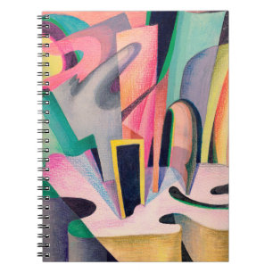 The abstract composition is drawn with watercolors notebook