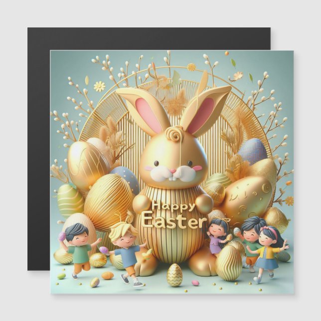 The Abstract Gold Easter Bunny  (Front/Back)