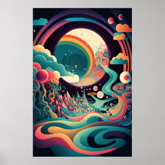 The Abstract Landscape of Swirling Patterns Poster