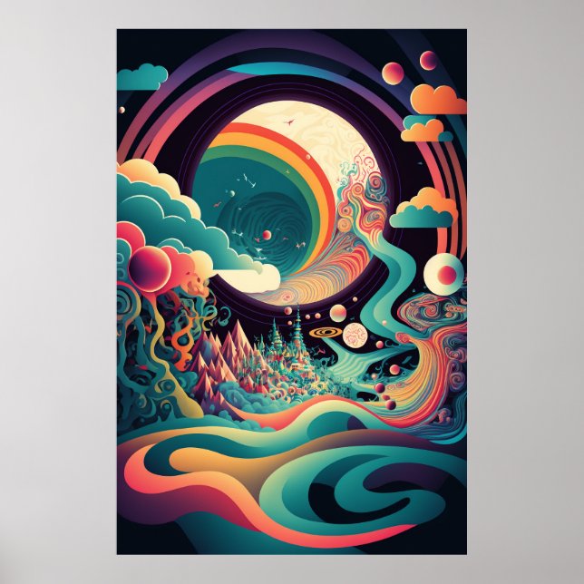 The Abstract Landscape of Swirling Patterns Poster (Front)