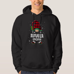 The Abuela Gnome Buffalo Plaid Christmas Matching  Hoodie