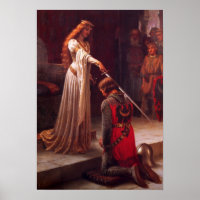 The Accolade – Mediaeval Knight and Lady Art Print