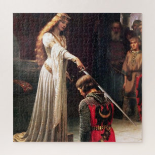 “The Accolade” Mediaeval Painting by Edmund Blair Jigsaw Puzzle