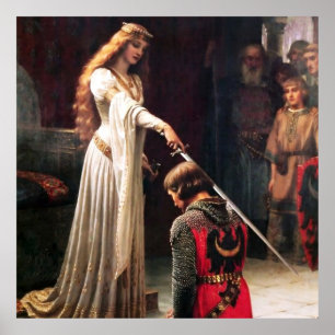 “The Accolade” Mediaeval Painting by Edmund Blair Poster
