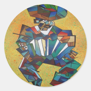 The Accordionist Cubism Art Classic Round Sticker