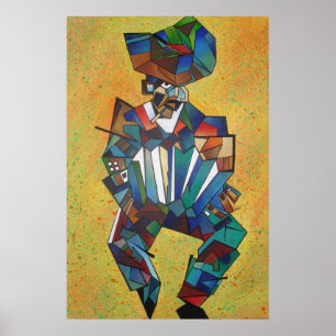 The Accordionist Cubism Art Poster