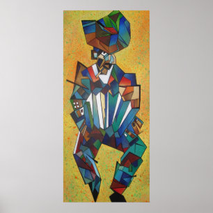 The Accordionist Cubism Art Poster