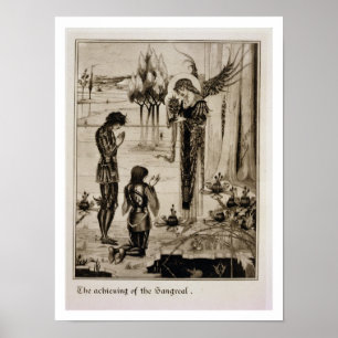 The achieving of the Sangreal, from 'Le Morte d'Ar Poster