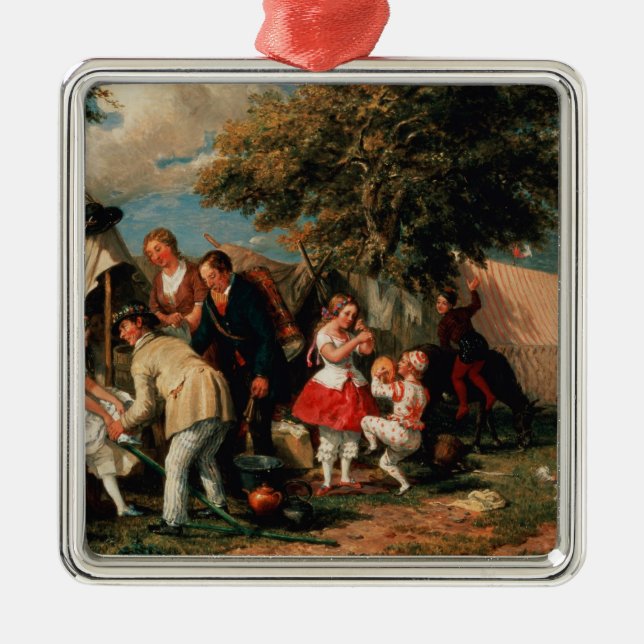 The Acrobats' Camp, Epsom Downs Metal Ornament (Front)