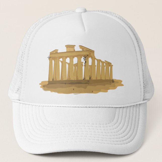 The Acropolis of Athens cartoon Trucker Hat (Front)