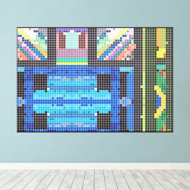 The Acrylic Geometric Corner Canvas Print (Insitu(Wood Floor))