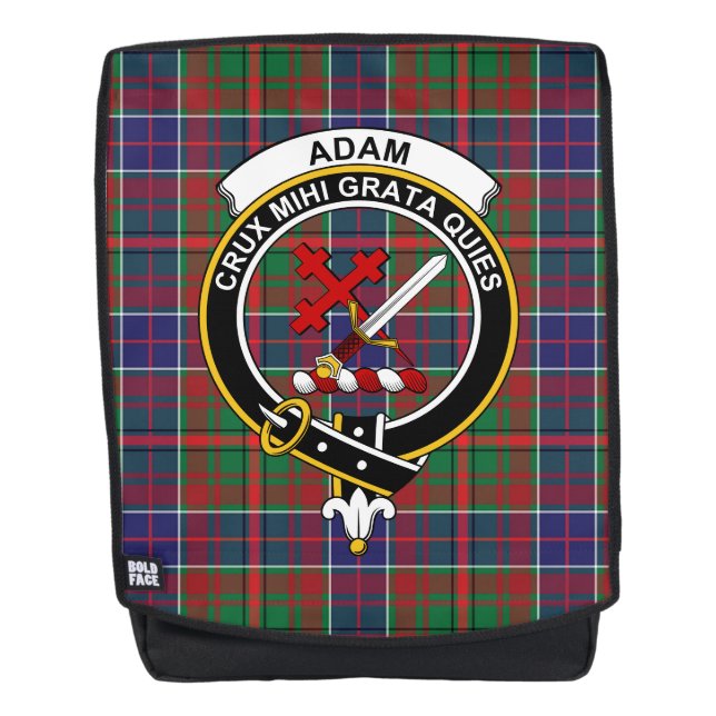 The Adam Ancient Clan Crest Tartan Plai Backpack (Front)
