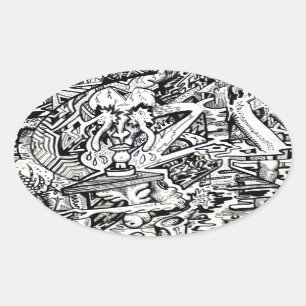 The Adept, or, A Freakish Transfiguration Oval Sticker