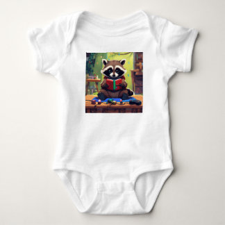 The Adorable Adventures of a Cute Racoon  Baby Bodysuit