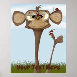 The Adorable Monkey and His Ladybug Friends Poster