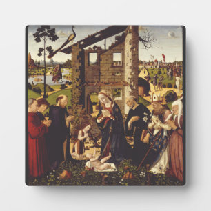 The Adoration of the Child with Saints and Donors Plaque