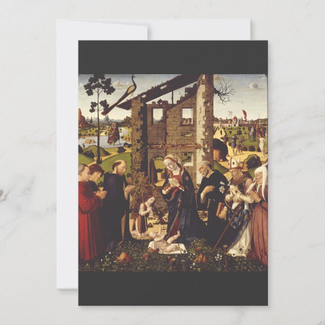 The Adoration of the Child with Saints and Donors Thank You Card (Front)