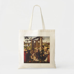 The Adoration of the Child with Saints and Donors Tote Bag