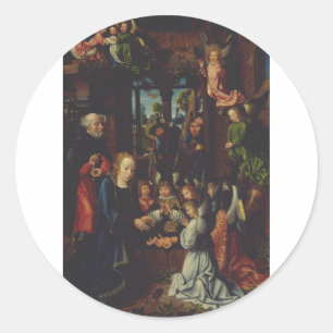 The Adoration of the Christ Child Classic Round Sticker