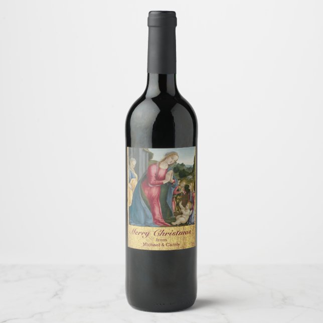 The Adoration of the Christ Child - Frediani Wine Label (Front)