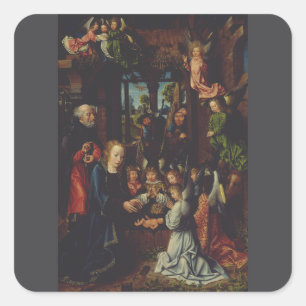 The Adoration of the Christ Child Square Sticker