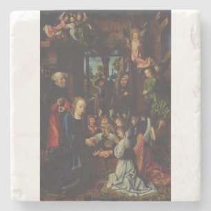 The Adoration of the Christ Child Stone Coaster