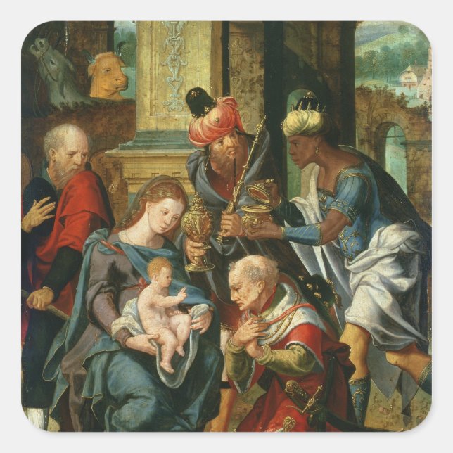 The Adoration of the Magi, 1530 Square Sticker (Front)