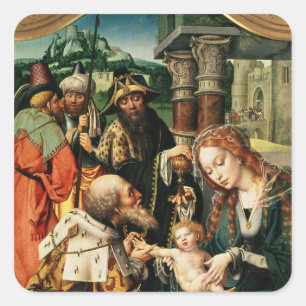 The Adoration of the Magi 2 Square Sticker