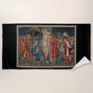 The Adoration of the Magi (by Edward Burne-Jones) Beach Towel