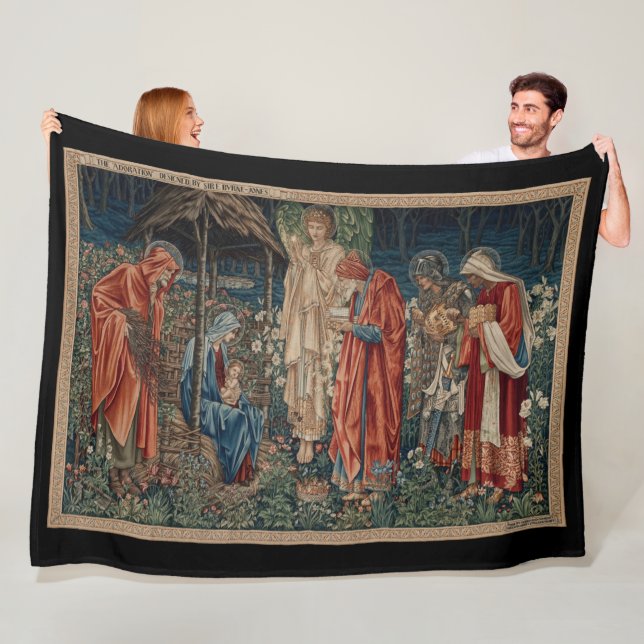 The Adoration of the Magi (by Edward Burne-Jones) Fleece Blanket (In Situ)