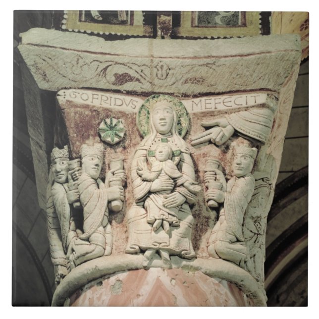 The Adoration of the Magi, column capital (stone) Tile (Front)