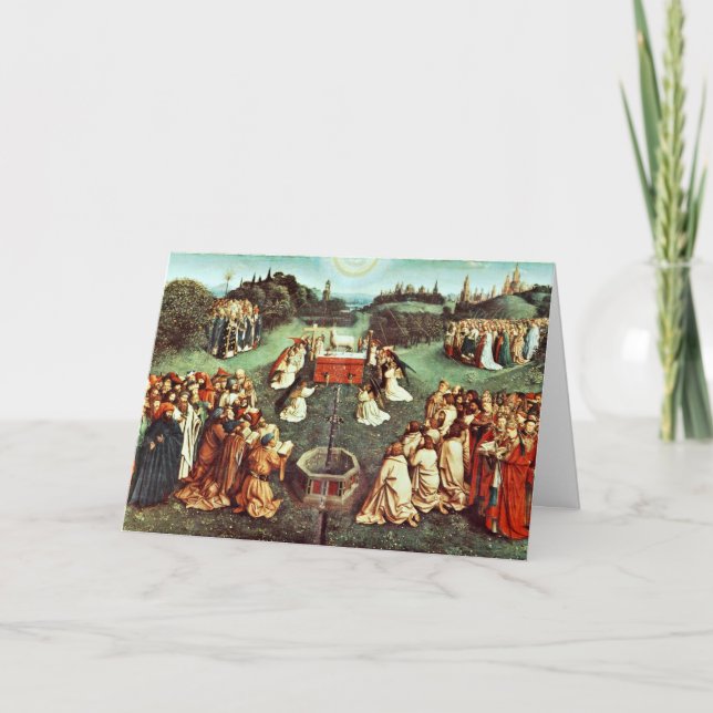 The Adoration Of The Mystical Lamb By Eyck Hubert Card (Front)