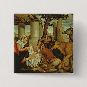 The Adoration of the Shepherds 15 Cm Square Badge