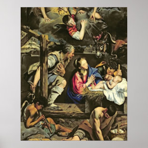 The Adoration of the Shepherds, 1612 (oil on canva Poster