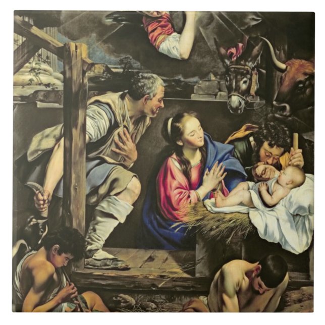 The Adoration of the Shepherds, 1612 (oil on canva Tile (Front)