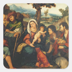 The Adoration of the Shepherds 3 Square Sticker