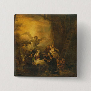 The Adoration of the Shepherds, c.1650 15 Cm Square Badge